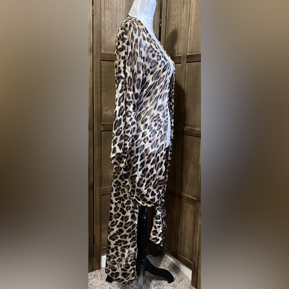NWT Her.Clothing Leopard Print Chiffon Duster. - Picture 4 of 5